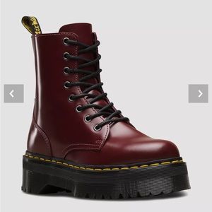 Jadon Dr Marten Burgundy combat boot vegan